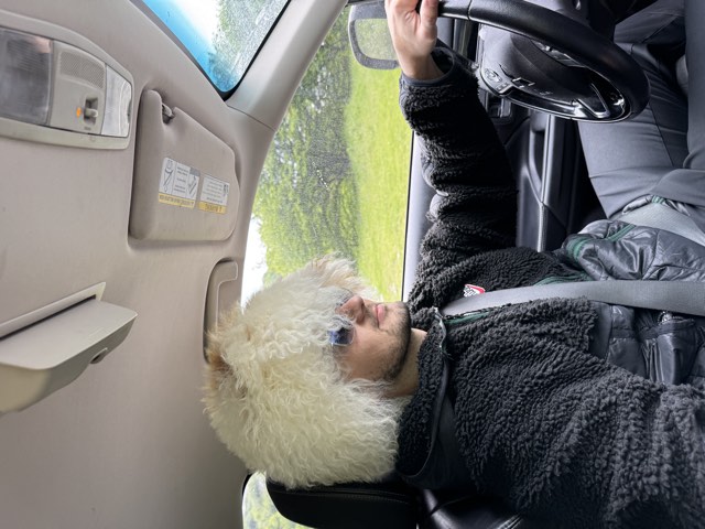 On the road in Georgia in a wool hat On the road in Georgia in a wool hat