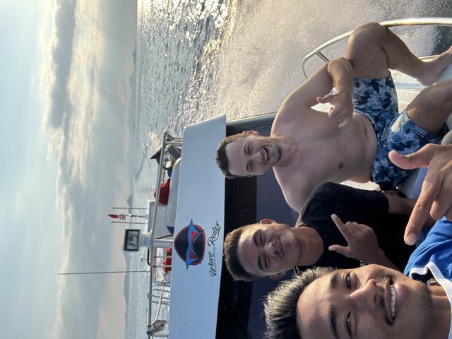 On a boat with friends in Indonesia On a boat with friends in Indonesia